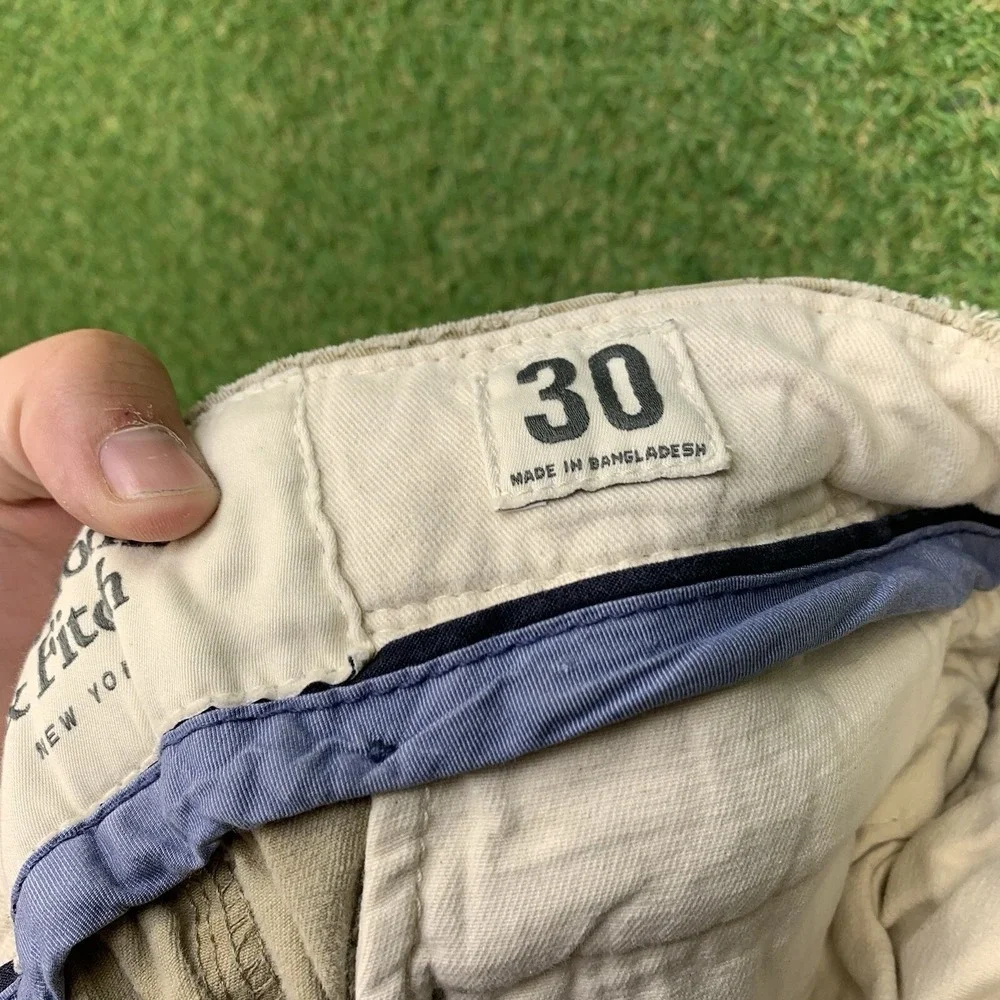 Abercrombie & Fitch Shorts Mens 30 Beige Heavy Chino Shorts Military A13 Beach